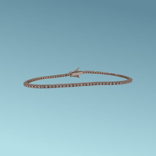 Bracciale tennis in oro 18kt di Meteore Gioielli con diamanti taglio brillante di 0,50 carati  incassati su una montatura con castoni a piramide che ne esaltano la luminosità