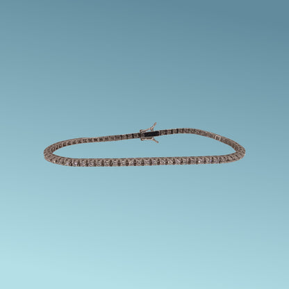 Bracciale tennis in oro 18kt di Meteore Gioielli con diamanti taglio brillante di  1,00 carati incassati su una montatura con castoni a piramide che ne esaltano la luminosità