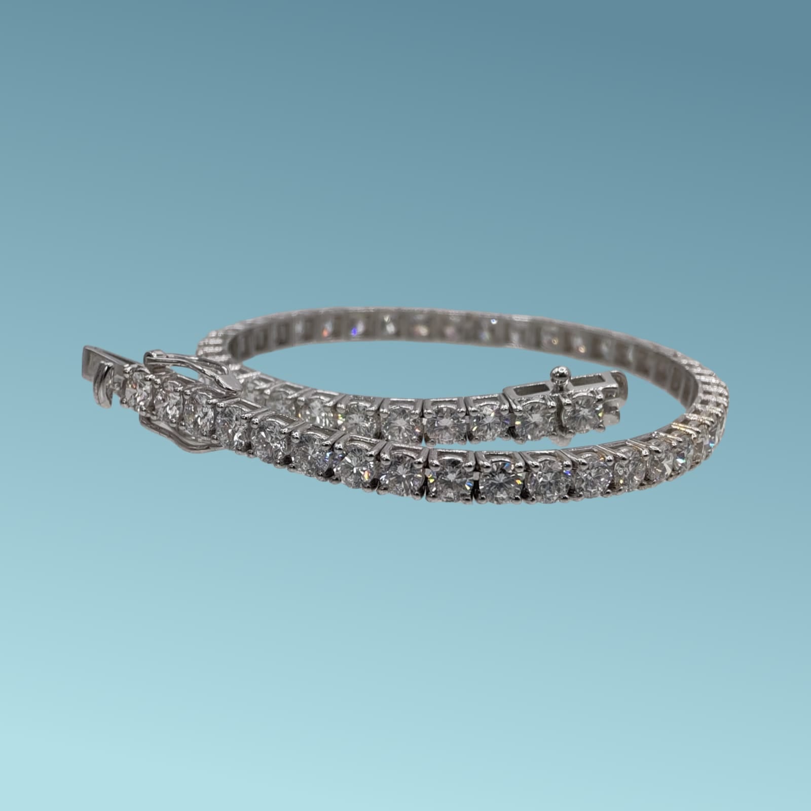 Bracciale tennis in oro bianco 18kt di Meteore Gioielli con diamanti di laboratorio "Lab Grown" ct 6.05 D/VS