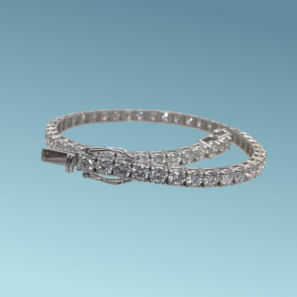 Bracciale tennis in oro bianco 18kt di Meteore Gioielli con diamanti di laboratorio "Lab Grown" ct 6.05 D/VS