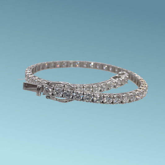 Bracciale tennis in oro bianco 18kt di Meteore Gioielli con diamanti di laboratorio "Lab Grown" ct 6.05 D/VS