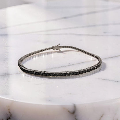 bracciale tennis oro bianco diamanti neri 3.34 carati