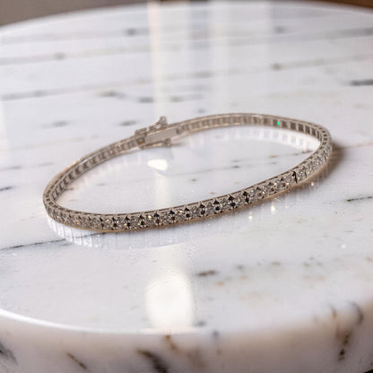 Bracciale Tennis Meteore Gioielli in Oro Bianco 18 Kt con diamanti naturali 2,08 Ct G/VS montatura filo quadro diamantato