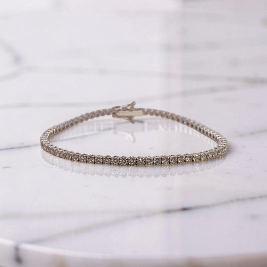 Bracciale Tennis Meteore Gioielli in Oro Bianco 18 Kt con diamanti naturali 2,79 Ct qualità G/VS incastonati a vista