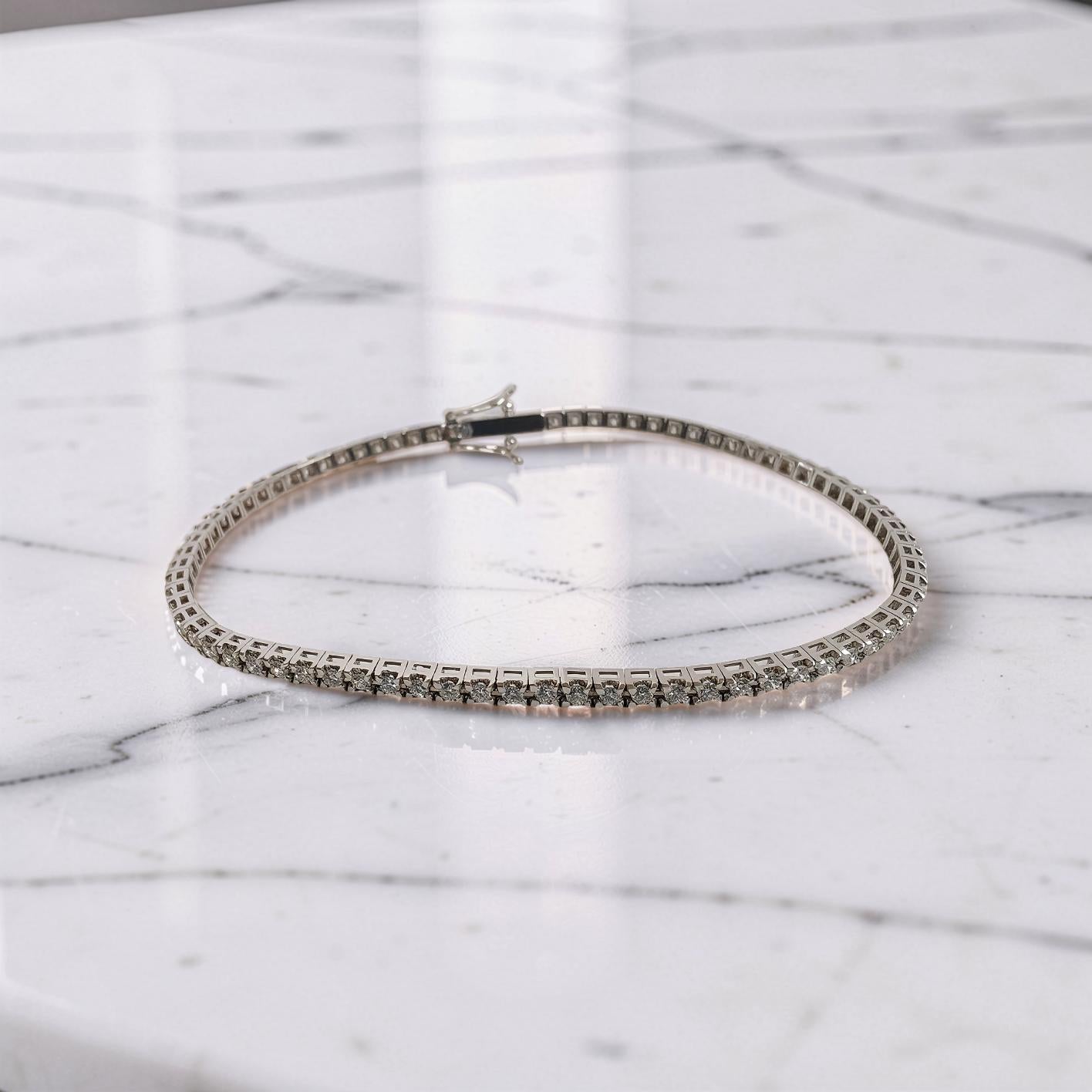 bracciale tennis oro bianco diamanti 1.25 ct g vs stupendo regalo per occasioni speciali