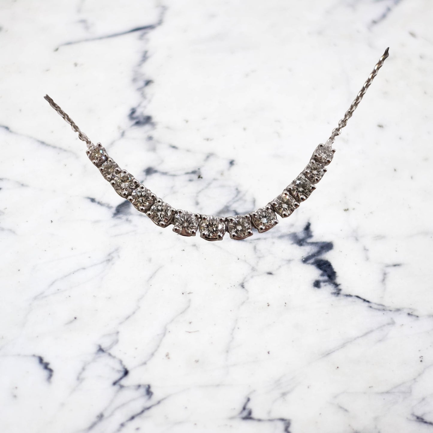 collana degradé in oro bianco 18kt con diamanti naturali 1.11 carati