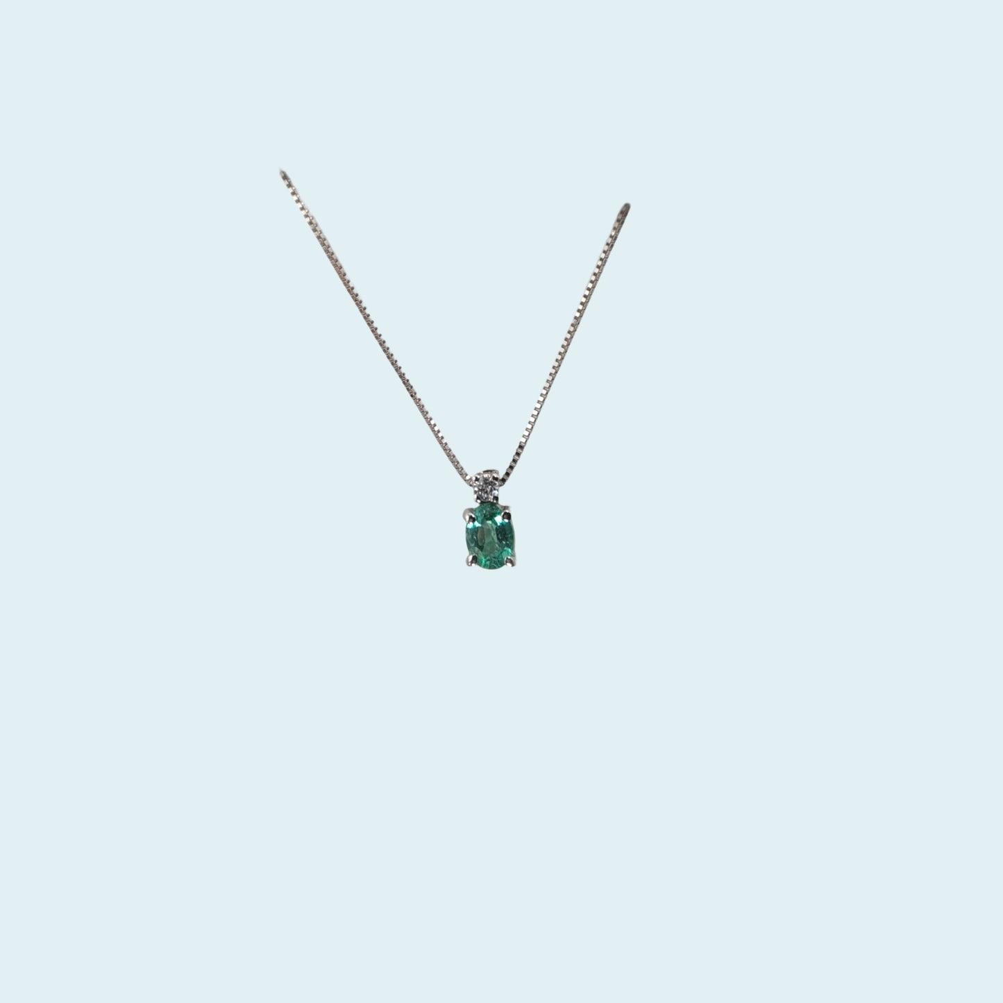 collana di meteore gioielli in oro 18 carati  con un piccolo rubino ovale e un diamante