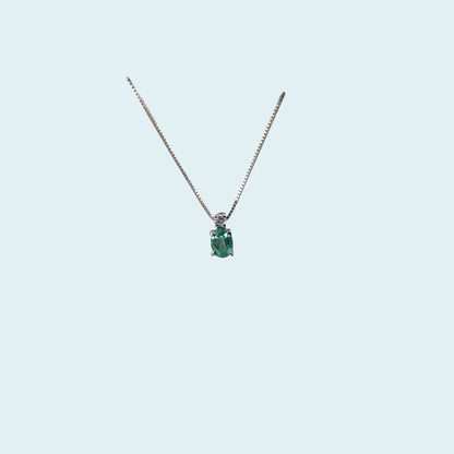 Collana di meteore gioielli in oro 18 carati  con un piccolo rubino ovale e un diamante