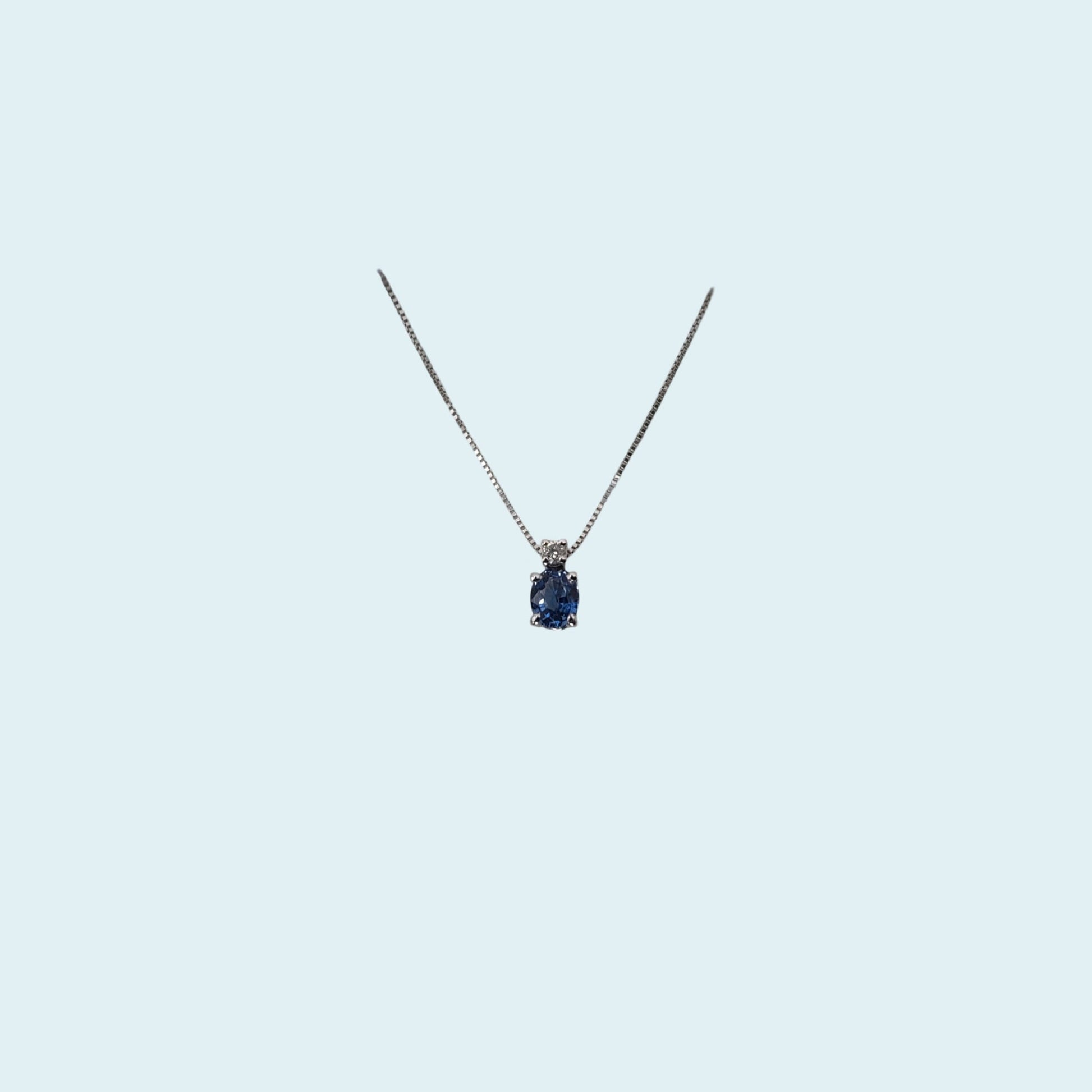 Collana di meteore gioielli in oro 18 carati  con un piccolo rubino ovale e un diamante