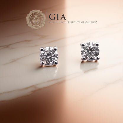 orecchini punto luce in oro bianco 18kt di Meteore gioielli presentano due diamanti naturali taglio brillante per un totale di 1.00 ct F/VS1 VG EX VG NONE