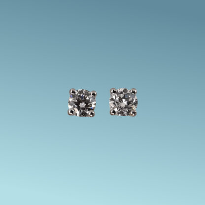 Orecchini punto luce in oro bianco 18kt di Meteore Gioielli con diamanti di laboratorio "Lab Grown" ct 0.75 D/VS1