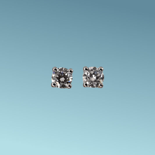 Orecchini punto luce in oro bianco 18kt di Meteore Gioielli con diamanti di laboratorio "Lab Grown" ct 0.75 D/VS1