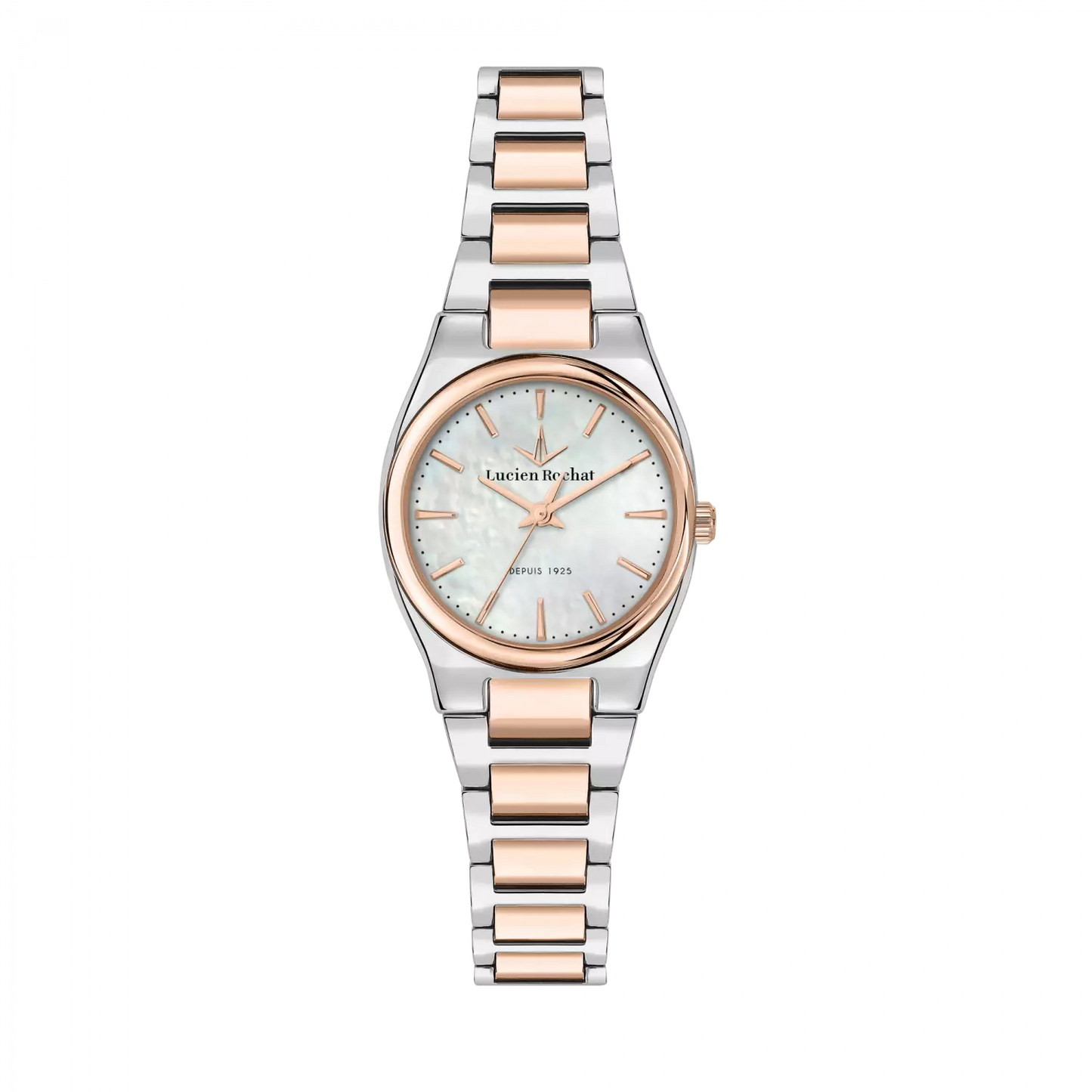 orologio just time da donna lucien rochat r0453122513, cassa silver in acciaio lega di metallo. collezione avenue quadrante madreperla dettagli oro rosa