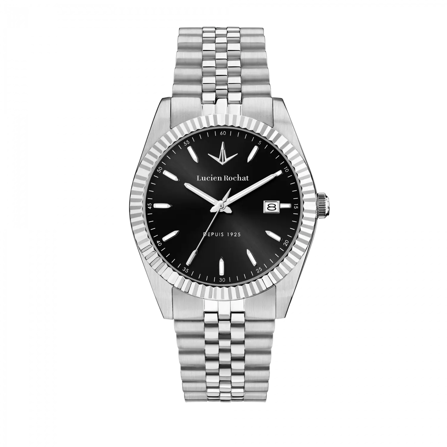 orologio tempo e data da uomo lucien rochat r0453124008, cassa silver in acciaio. collezione bienne 2025/2026