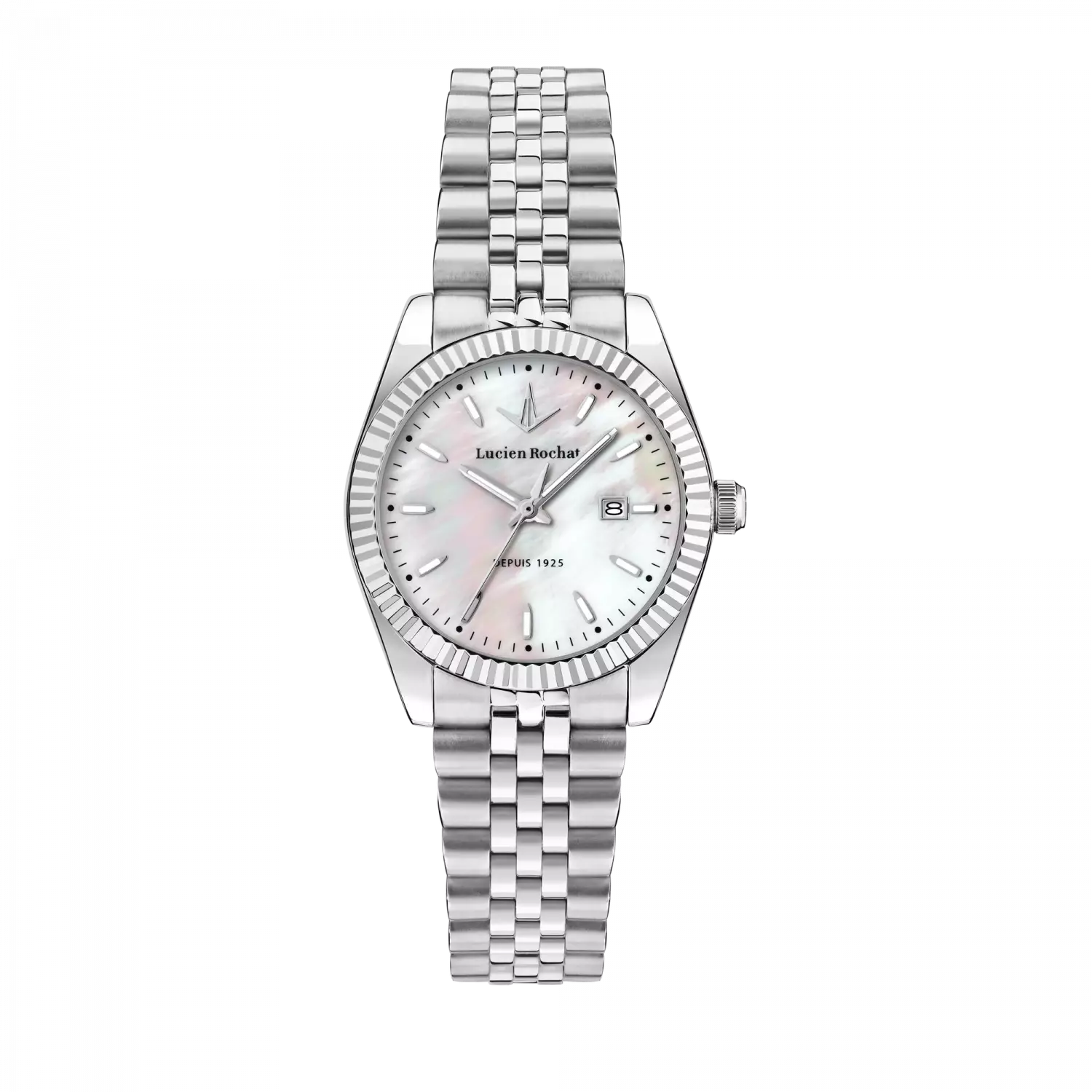 Orologio Tempo e data da Donna Lucien Rochat R0453124506, Cassa Silver in Acciaio. Collezione Bienne Lady Quadrante in madreperla