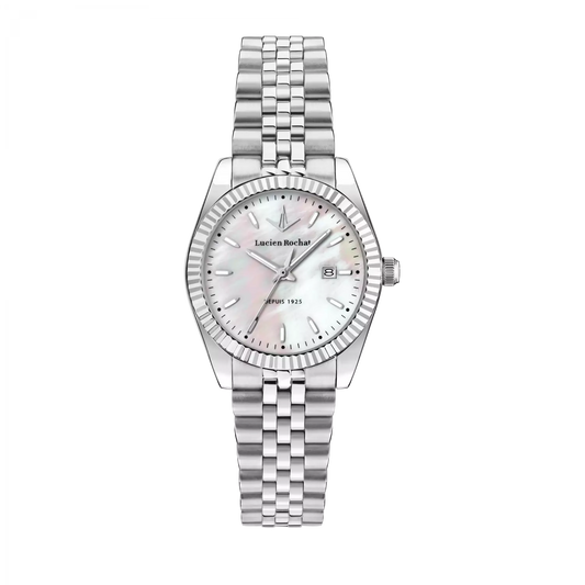 Orologio Tempo e data da Donna Lucien Rochat R0453124506, Cassa Silver in Acciaio. Collezione Bienne Lady Quadrante in madreperla