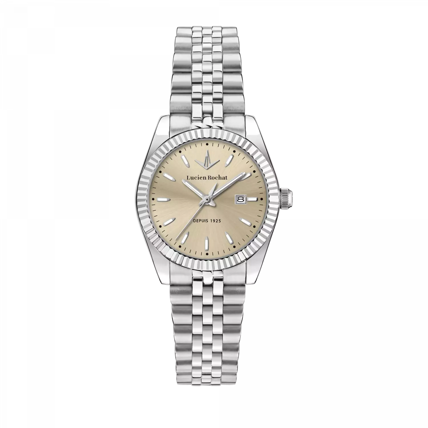 Orologio Tempo e data da Donna Lucien Rochat R0453124515, Cassa Silver in Acciaio. Collezione Bienne Lady 2025/2026 Quadrante oro
