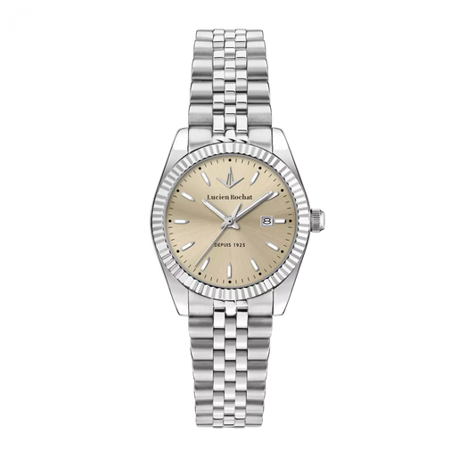 Orologio Tempo e data da Donna Lucien Rochat R0453124515, Cassa Silver in Acciaio. Collezione Bienne Lady 2025/2026 Quadrante oro