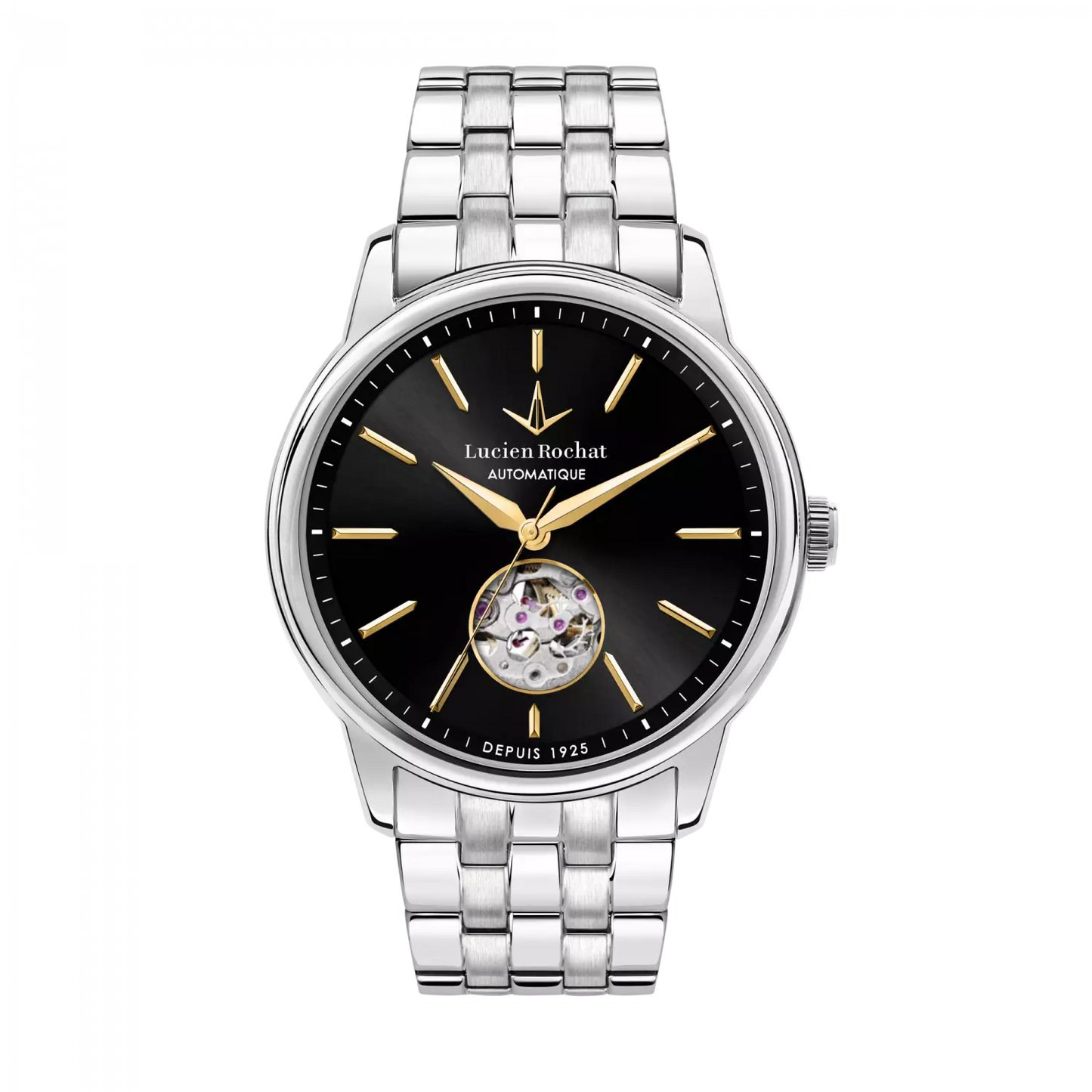 orologio automatico da uomo lucien rochat r0423116006, cassa silver in acciaio., vetro zaffiro, fibia a farfalla con pulsanti. collezione iconic 2024/2025