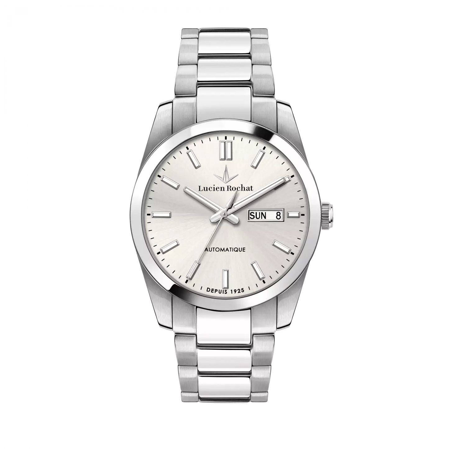 orologio automatico da uomo lucien rochat r0423114003, cassa in acciaio. collezione léman quadrante argento