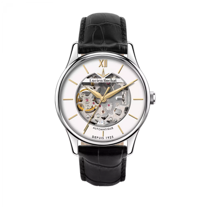 Orologio Automatico da Uomo Lucien Rochat R0421115005, Cassa Silver in Acciaio Pelle, Vetro Zaffiro, Collezione Montreux