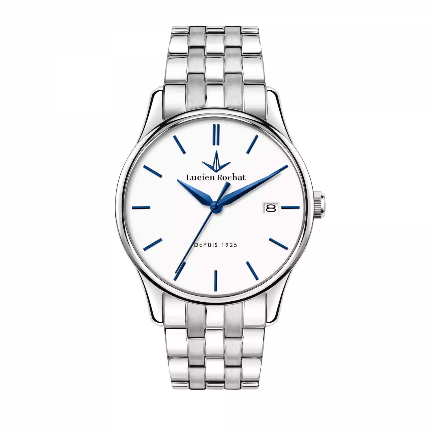Orologio Tempo e data da Uomo Lucien Rochat R0453115007, Cassa Silver in Acciaio. Indici blu. Collezione Montreux
