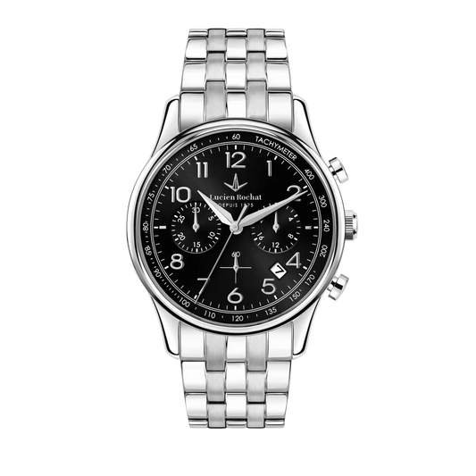 Orologio Cronografo da Uomo Lucien Rochat R0473615001, Cassa Silver in Acciaio, Vetro Zaffiro, Collezione Montreux