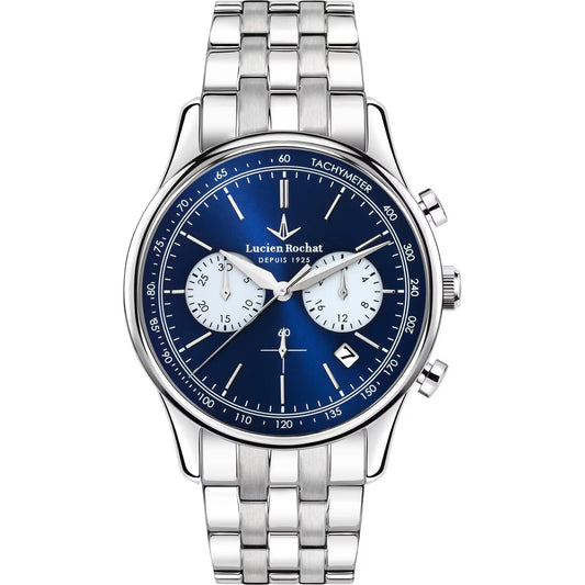 Orologio Cronografo da Uomo Lucien Rochat R0473615004, Cassa Silver in Acciaio, Vetro Zaffiro, Collezione Montreux