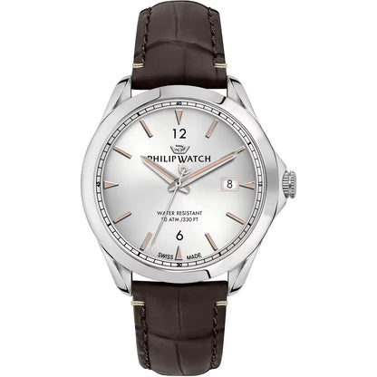 Orologio da uomo con movimento al quarzo e funzioni di solo tempo con data. Cassa in acciaio inox dal diametro di 41 mm. 