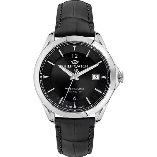 Orologio da uomo con movimento al quarzo ETA F06.115 e funzioni di solo tempo con data.
Cassa in acciaio inox dal diametro di 41 mm. Fondello e corona a vite