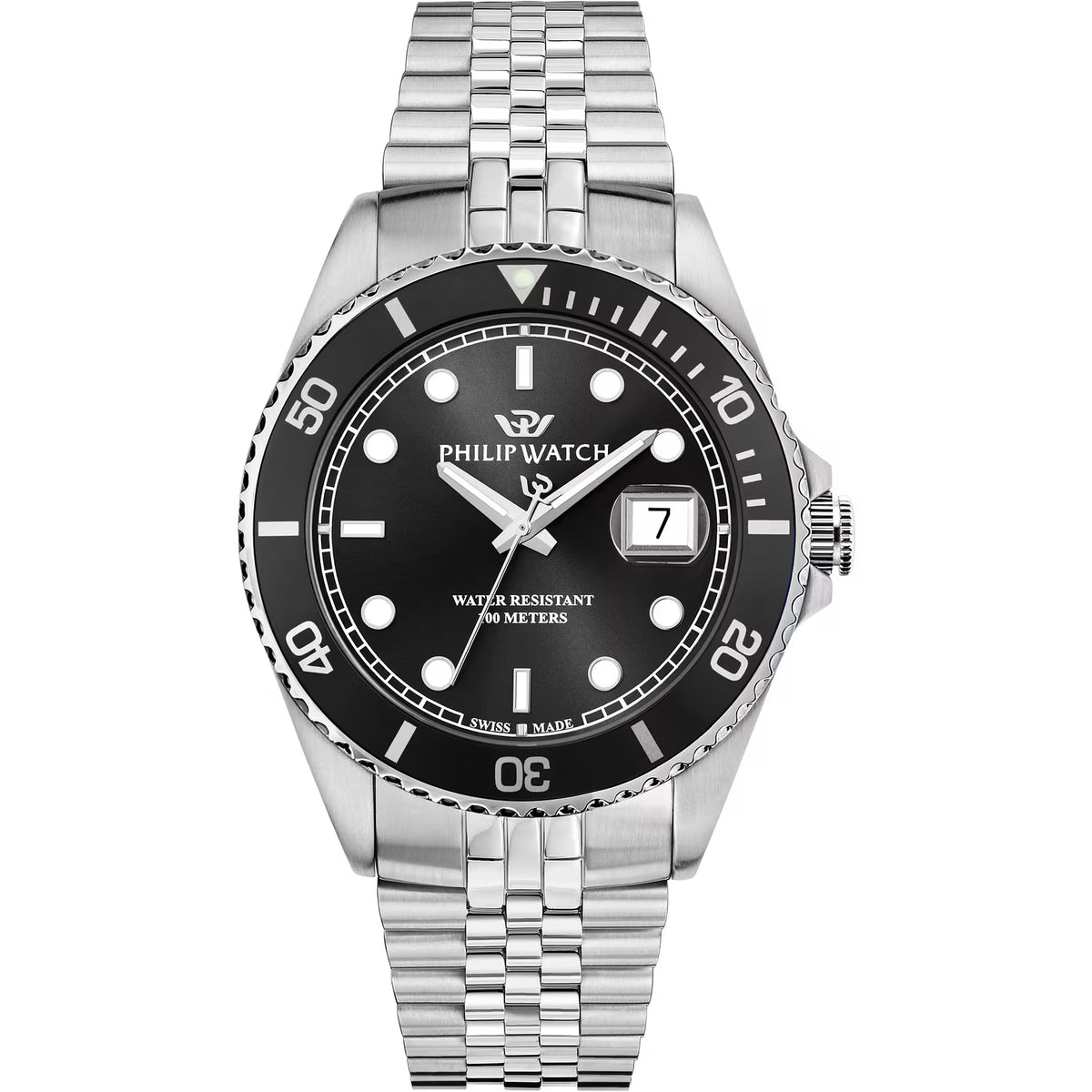 Orologio uomo Philip Watch Caribe Sport R8253597127 acciaio 42mm quadrante nero