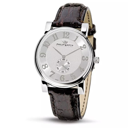 Orologio Philip Watch da uomo con movimento al quarzo, cassa in Acciaio diametro 41mm, cinturino in pelle Coccodrillo color violetto , Vetro zaffiro