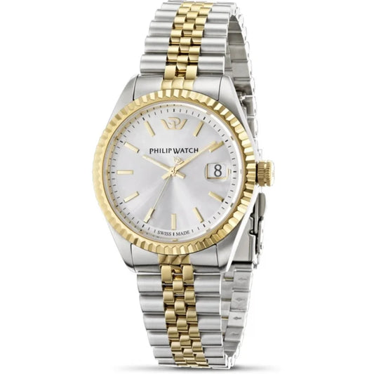 orologio uomo 39mm elegante sportivo philip watch caribe acciaio e oro
