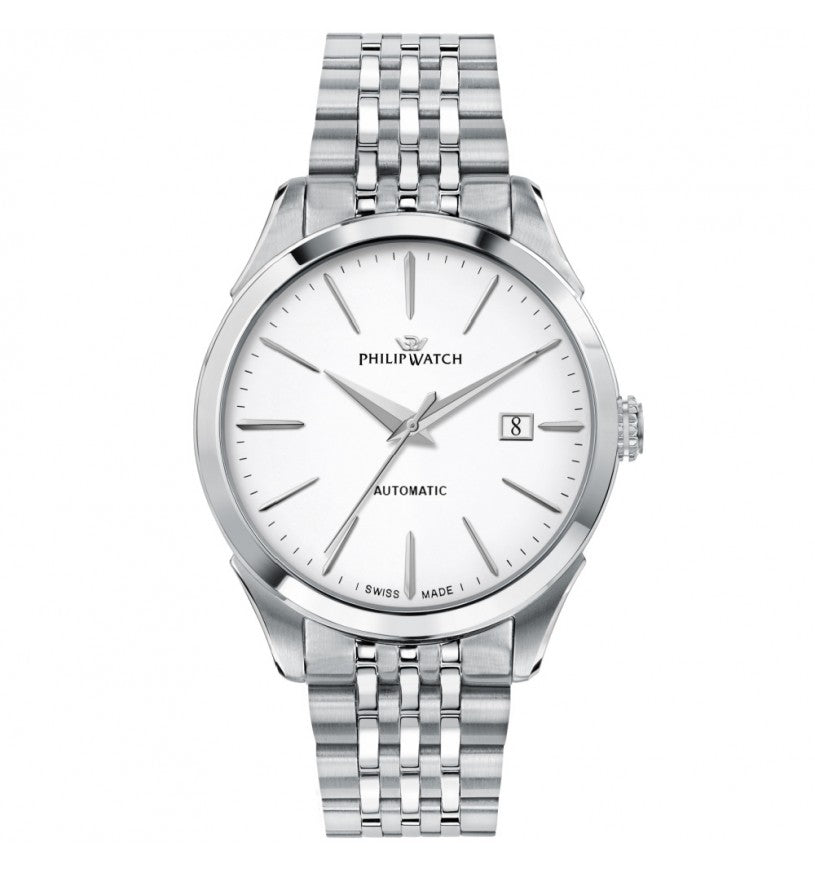 orologio da uomo con movimento automatico sellita sw200-1 con rotore personalizzato con monogramma  inciso e funzioni di solo tempo con data, 41mm