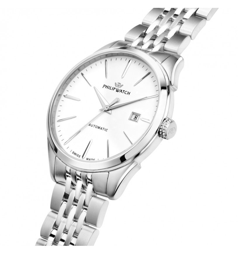 orologio da uomo con movimento automatico sellita sw200-1 con rotore personalizzato con monogramma  inciso e funzioni di solo tempo con data, 41mm