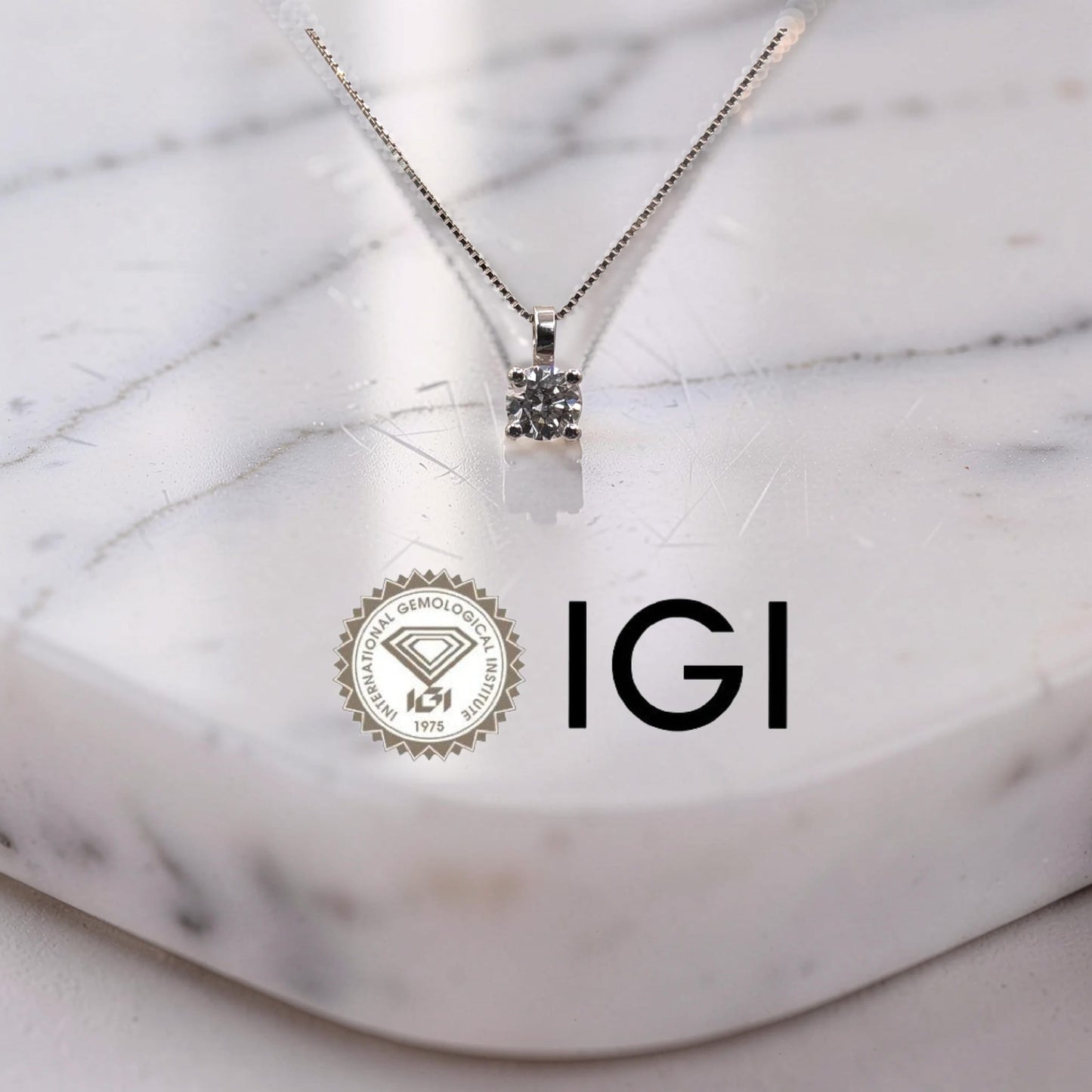 punto luce diamante 0.30 ct colore e si1 oro bianco 18 kt certificato igi