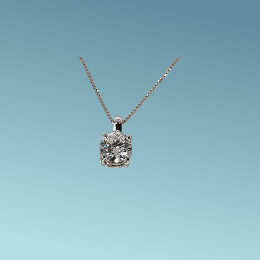 Girocollo in oro bianco 18kt cm 45 di Meteore Gioielli con Diamante di Laboratorio "Lab Grown" ct 1.01 D/IF