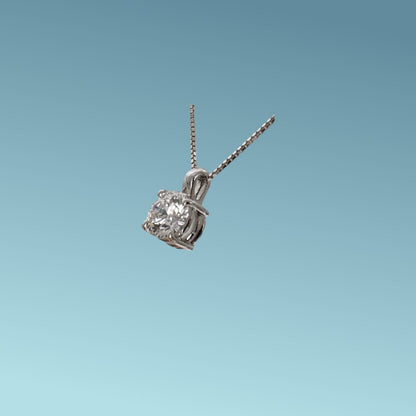 Girocollo in oro bianco 18kt cm 45 di Meteore Gioielli con Diamante di Laboratorio "Lab Grown" ct 1.01 D/IF