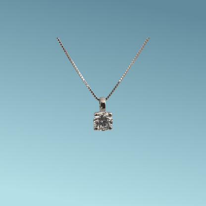 Girocollo in oro bianco 18kt cm 45 di Meteore Gioielli con Diamante di Laboratorio "Lab Grown" ct 0.51 D/VVS1.