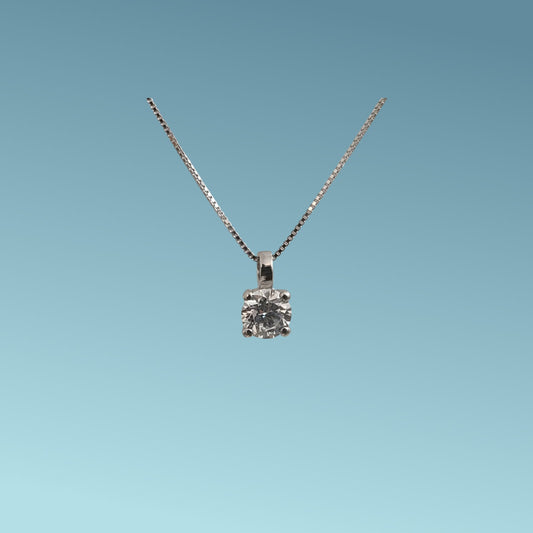 Girocollo in oro bianco 18kt cm 45 di Meteore Gioielli con Diamante di Laboratorio "Lab Grown" ct 0.51 D/VVS1.