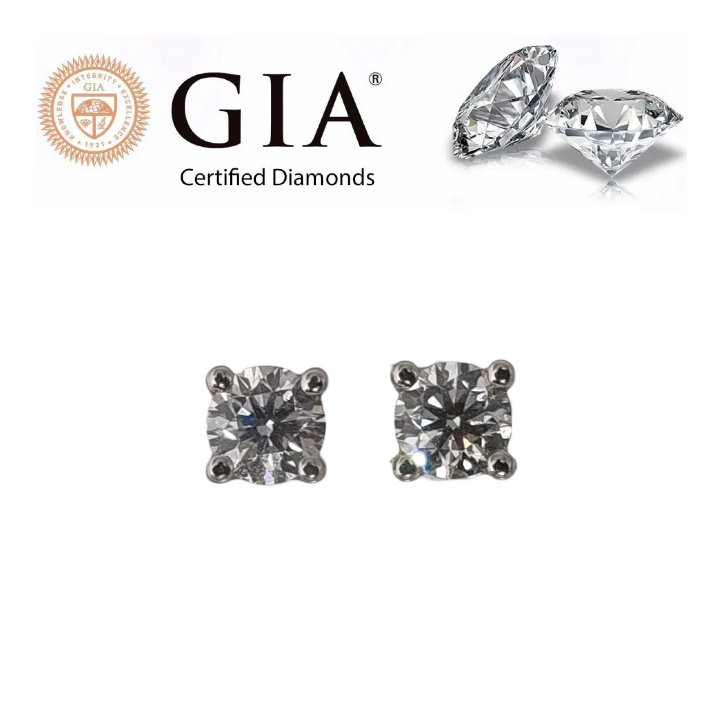 orecchini punto luce diamanti certificati gia