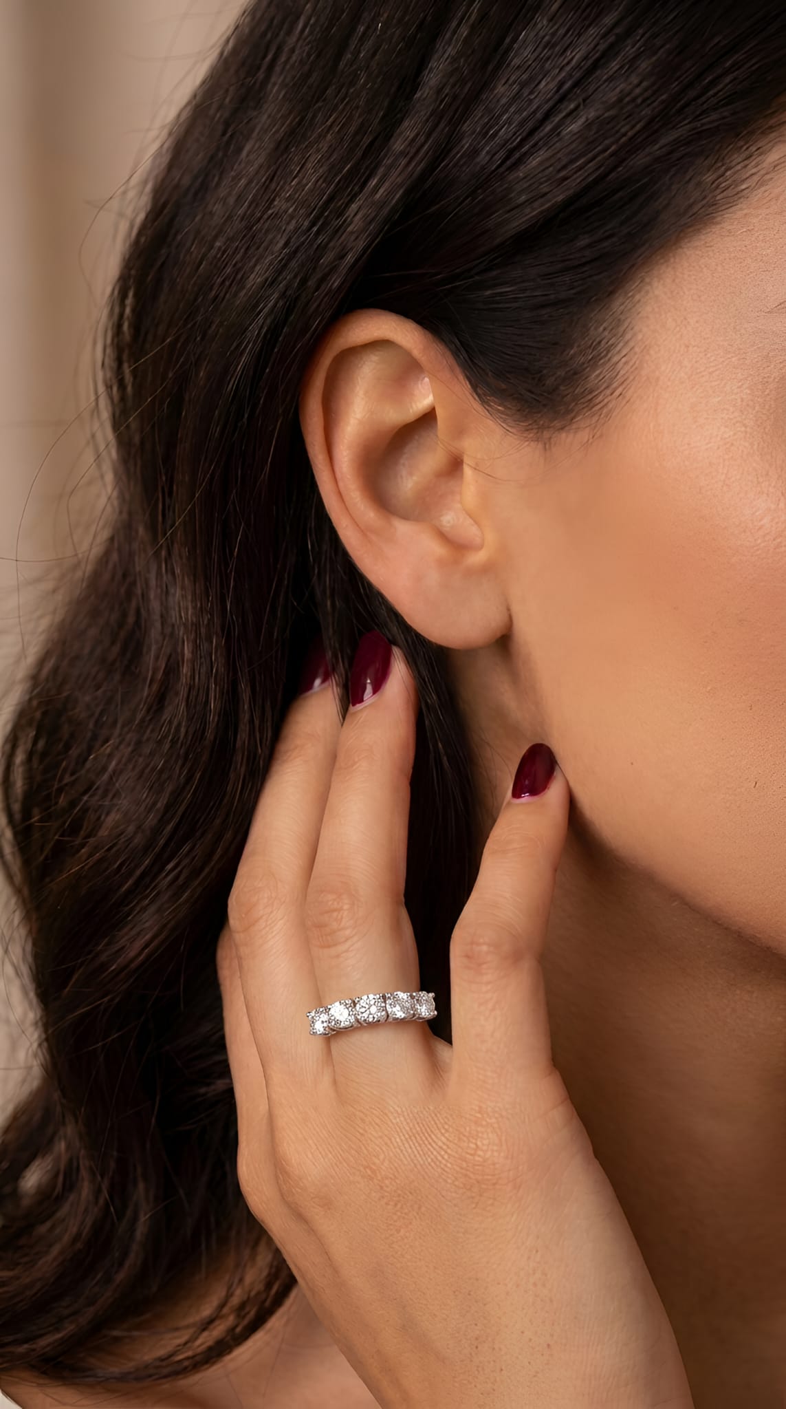 Veretta in oro bianco 18kt con diamanti naturali certificati Meteore Gioielli (0,82 ct, G/VS1). Confezione regalo inclusa.